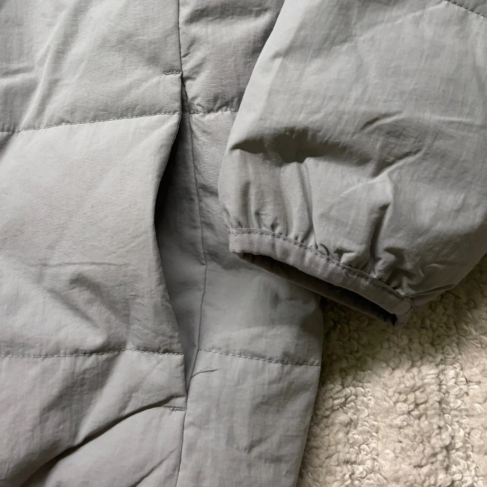 Antigua Puffer Jacket Women L Gray Michigan Wolverines NCAA‎ Hooded Full Zip NWT